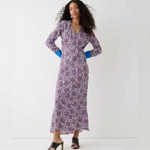 J Crew Collection Floral Crown Long Sleeve Maxi Dress